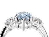 White gold Three-Stone Fancy Blue Marquise  Cut Solitaire Ring with Prong Setting_7