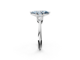 White gold Three-Stone Fancy Blue Marquise  Diamond Ring with Pear Side Stones in Four-Prong Setting_42