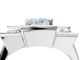 White gold Three Stone Fancy Blue Oval Cut Cut Channel Set Diamond Ring_40