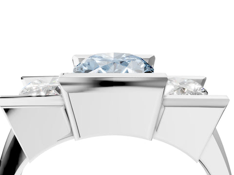 White gold Three Stone Fancy Blue Oval Cut Cut Channel Set Diamond Ring_40