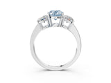 White gold Three-Stone Fancy Blue Oval Cut Cut Diamond Engagement Ring with Flat Band and Four-Prong Setting_15