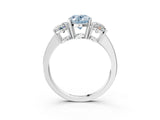 White gold Three-Stone Fancy Blue Oval Cut Cut Diamond Engagement Ring with Flat Band and Four-Prong Setting_15