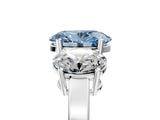 White gold Three-Stone Fancy Blue Oval Cut Cut Diamond Engagement Ring with Flat Band and Four-Prong Setting_17