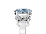 White gold Three-Stone Fancy Blue Oval Cut Cut Diamond Engagement Ring with Flat Band and Four-Prong Setting_17