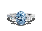 White gold Three-Stone Fancy Blue Oval Cut Cut Diamond Pavé Band with Prong Setting_27