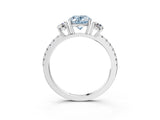 White gold Three-Stone Fancy Blue Oval Cut Cut Diamond Pavé Band with Prong Setting_36