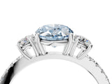 White gold Three-Stone Fancy Blue Oval Cut Cut Diamond Pavé Band with Prong Setting_42