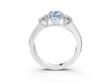 White gold Three-Stone Fancy Blue Oval Cut Cut Diamond Ring with Prong Setting and Classic Band_3