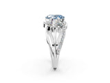 White gold Three-Stone Fancy Blue Oval Cut Cut Diamond Split Shank Prong Set Ring_14