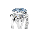 White gold Three-Stone Fancy Blue Oval Cut Cut Diamond Split Shank Prong Set Ring_17