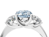 White gold Three-Stone Fancy Blue Oval Cut Cut Solitaire Ring with Classic Prong Setting_16