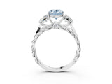 White gold Three-Stone Fancy Blue Oval Cut Diamond Braided Band Ring with Four-Prong Setting_23