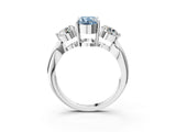 White gold Three-Stone Fancy Blue Oval Cut Diamond Channel Set Engagement Ring with Prong Setting_15