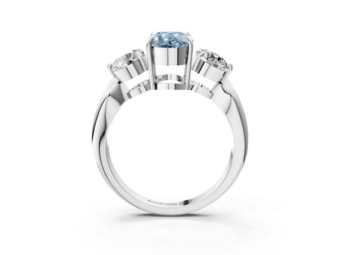 White gold Three-Stone Fancy Blue Oval Cut Diamond Channel Set Engagement Ring with Prong Setting_15