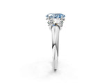 White gold Three-Stone Fancy Blue Oval Cut Diamond Engagement Ring with Prong Setting_17