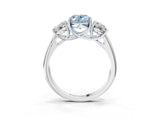 White gold Three-Stone Fancy Blue Oval Cut Diamond Engagement Ring with Prong Setting_18