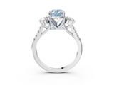 White gold Three-Stone Fancy Blue Oval  Cut Diamond Pavé Band with Four-Prong Setting_31