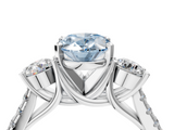 White gold Three-Stone Fancy Blue Oval  Cut Diamond Pavé Band with Four-Prong Setting_32