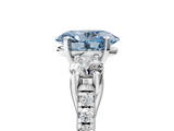 White gold Three-Stone Fancy Blue Oval  Cut Diamond Pavé Band with Four-Prong Setting_33