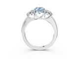 White gold Three-Stone Fancy Blue Oval  Cut Diamond Ring with Channel-Set Band and Four-Prong Setting_52
