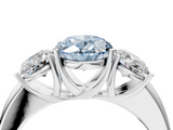 White gold Three-Stone Fancy Blue Oval  Cut Diamond Ring with Channel-Set Band and Four-Prong Setting_53