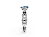 White gold Three-Stone Fancy Blue Oval  Cut Diamond Twist Band with Prong Setting_35