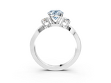 White gold Three-Stone Fancy Blue Oval  Cut Diamond Twist Band with Prong Setting_36
