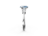 White gold Three-Stone Fancy Blue Oval  Diamond Ring with Pear Side Stones in Four-Prong Setting_39