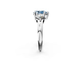White gold Three-Stone Fancy Blue Pear  Brilliant Cut Solitaire Ring with Prong Setting on a Classic Band 5