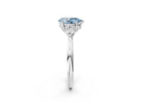 White gold Three-Stone Fancy Blue Pear Cut Brilliant Diamond Solitaire Ring with Tapered Band and Four-Prong Setting_52