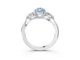 White gold Three-Stone Fancy Blue Pear Cut Brilliant Diamond Solitaire Ring with Tapered Band and Four-Prong Setting_52