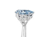 White gold Three-Stone Fancy Blue Pear Cut Brilliant Diamond Solitaire Ring with Tapered Band and Four-Prong Setting_54