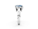White gold Three Stone Fancy Blue Pear Cut Cut Channel Set Diamond Ring_26