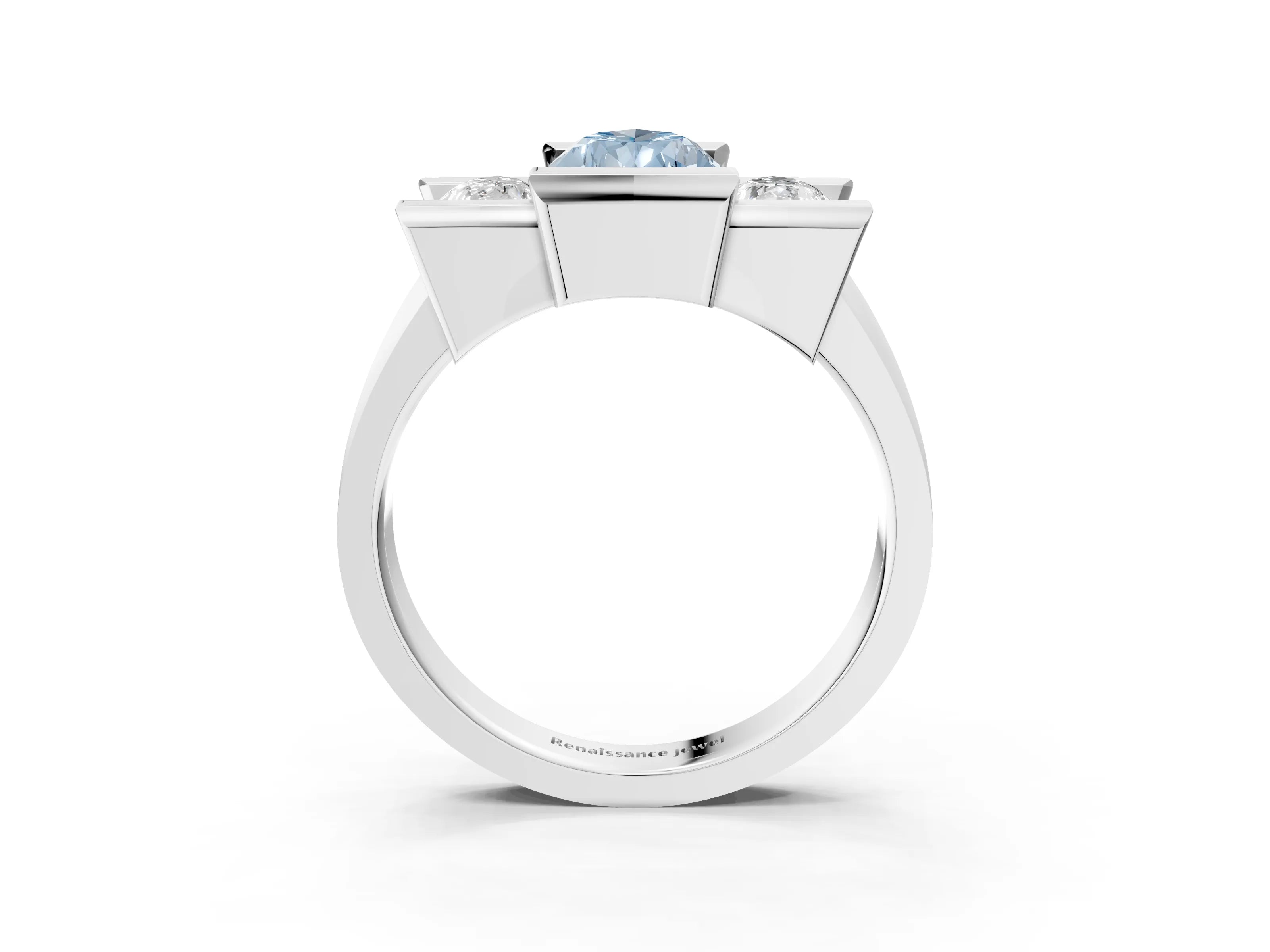 White gold Three Stone Fancy Blue Pear Cut Cut Channel Set Diamond Ring_27