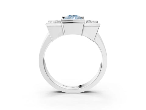 White gold Three Stone Fancy Blue Pear Cut Cut Channel Set Diamond Ring_27