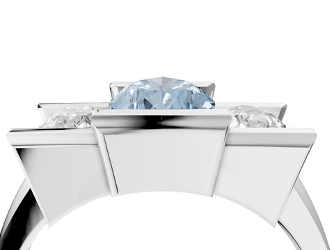 White gold Three Stone Fancy Blue Pear Cut Cut Channel Set Diamond Ring_28