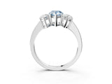 White gold Three-Stone Fancy Blue Pear Cut Cut Diamond Engagement Ring with Flat Band and Four-Prong Setting_15