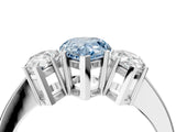White gold Three-Stone Fancy Blue Pear Cut Cut Diamond Engagement Ring with Flat Band and Four-Prong Setting_16