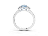 White gold Three-Stone Fancy Blue Pear Cut Cut Diamond Pavé Band with Prong Setting_30