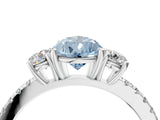 White gold Three-Stone Fancy Blue Pear Cut Cut Diamond Pavé Band with Prong Setting_31