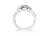 White gold Three-Stone Fancy Blue Pear Cut Cut Diamond Ring with Channel Set Band and Four-Prong Setting_15
