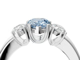 White gold Three-Stone Fancy Blue Pear Cut Cut Diamond Ring with Channel Set Band and Four-Prong Setting_16