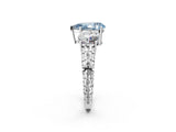 White gold Three-Stone Fancy Blue Pear Cut Cut Diamond Ring with Channel-Set Band and Prong Setting_14