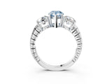 White gold Three-Stone Fancy Blue Pear Cut Cut Diamond Ring with Channel-Set Band and Prong Setting_15