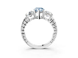 White gold Three-Stone Fancy Blue Pear Cut Cut Diamond Ring with Channel-Set Band and Prong Setting_3