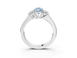 White gold Three-Stone Fancy Blue Pear Cut Cut Diamond Ring with Prong Setting and Classic Band_3