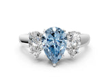 White gold Three-Stone Fancy Blue Pear Cut Cut Solitaire Ring with Classic Prong Setting_12