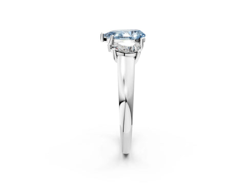White gold Three-Stone Fancy Blue Pear Cut Cut Solitaire Ring with Classic Prong Setting_14