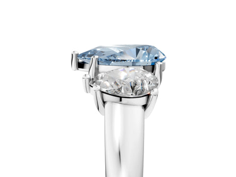 White gold Three-Stone Fancy Blue Pear Cut Cut Solitaire Ring with Classic Prong Setting_17
