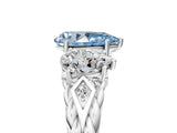 White gold Three-Stone Fancy Blue Pear Cut Diamond Braided Band Ring with Four-Prong Setting_25